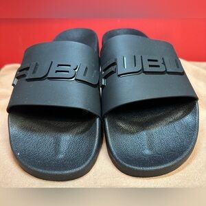 Fubu Men’s Black Athletic Sport Cushion Court Slide Size 9 Lightweight Ergonomic